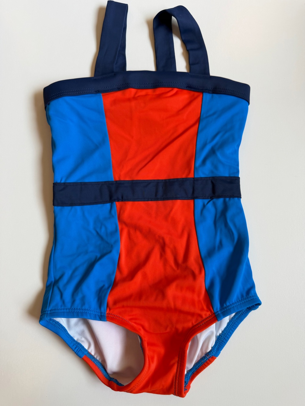 Hanna Andersson Blue and Red Colorblock Swimsuit